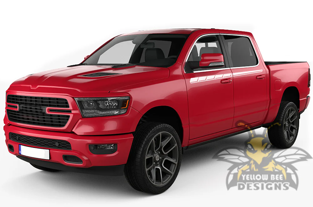 Belt Line Stripe Graphics Kit Vinyl Decal Compatible with Dodge Ram 1500 Crew Cab - Image 4