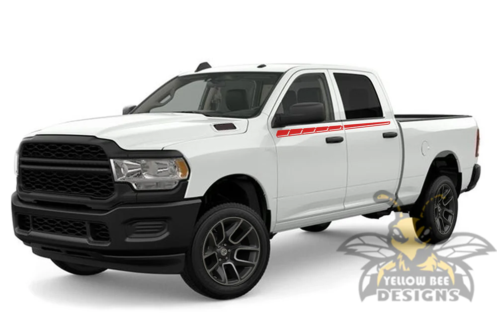 Belt Line Stripes Graphics Kit Vinyl Decal Compatible with Dodge Ram 2500 Crew Cab - Image 3