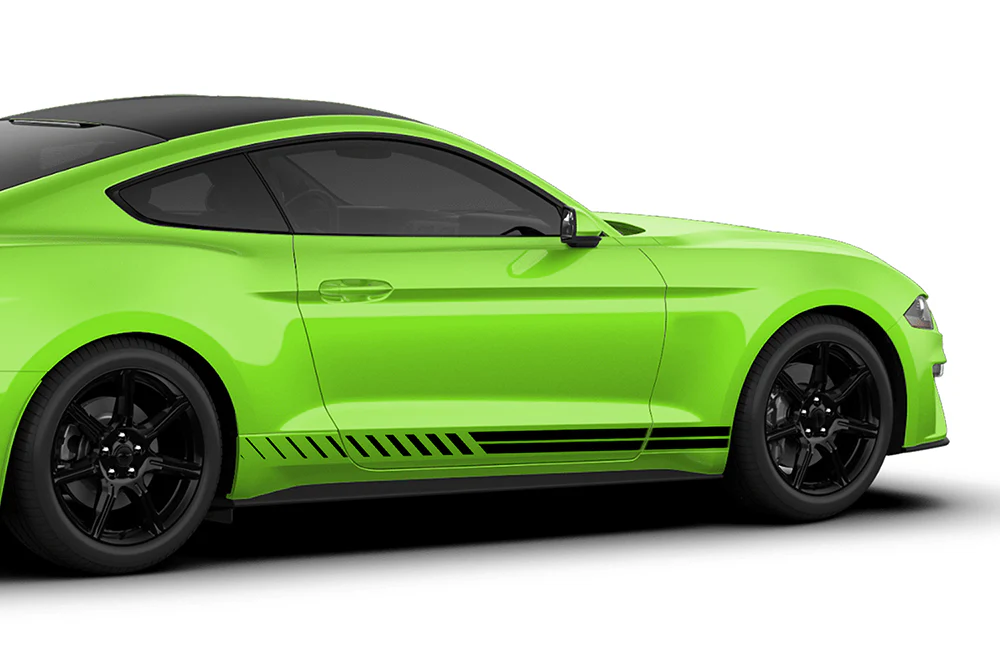 Belt Lines Rocker Stripes Graphics Vinyl Decals Compatible with Ford Mustang