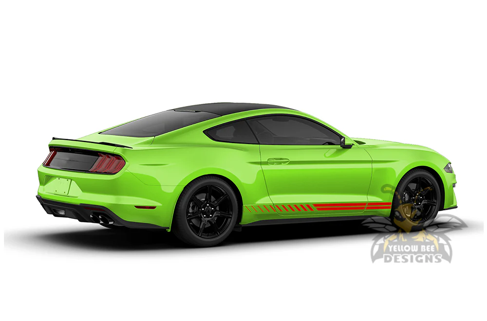 Belt Lines Rocker Stripes Graphics Vinyl Decals Compatible with Ford Mustang - Image 3