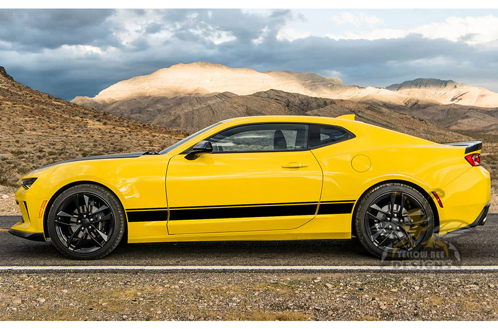 Belt Lower Side Stripes Graphics Vinyl Decals Compatible with Chevrolet Camaro - Image 3