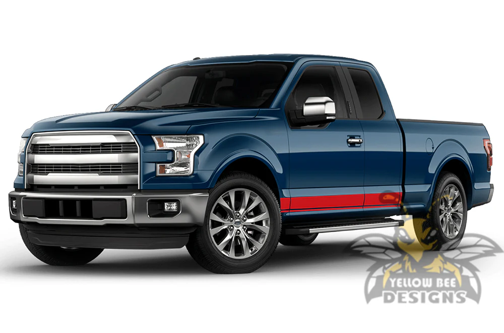 Belt Side Stripes Graphics Vinyl Decals Compatible with Ford F150 Super Cab 6.5'' - Image 3
