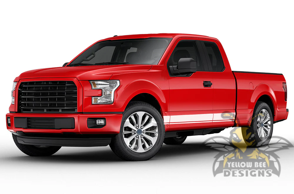 Belt Side Stripes Graphics Vinyl Decals Compatible with Ford F150 Super Cab 6.5'' - Image 4