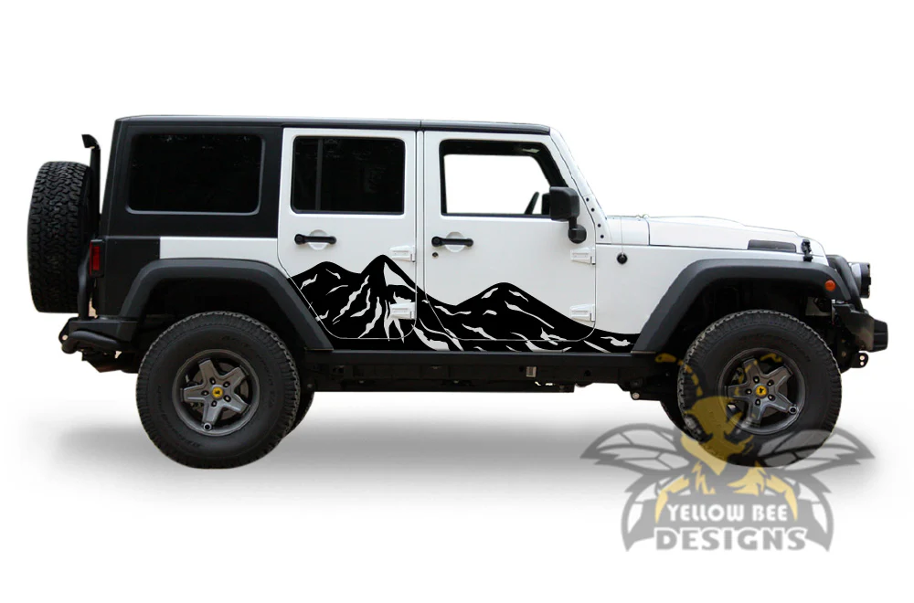 Big Mountains Graphics Kit Vinyl Decal Compatible with Jeep Wrangler - Image 2