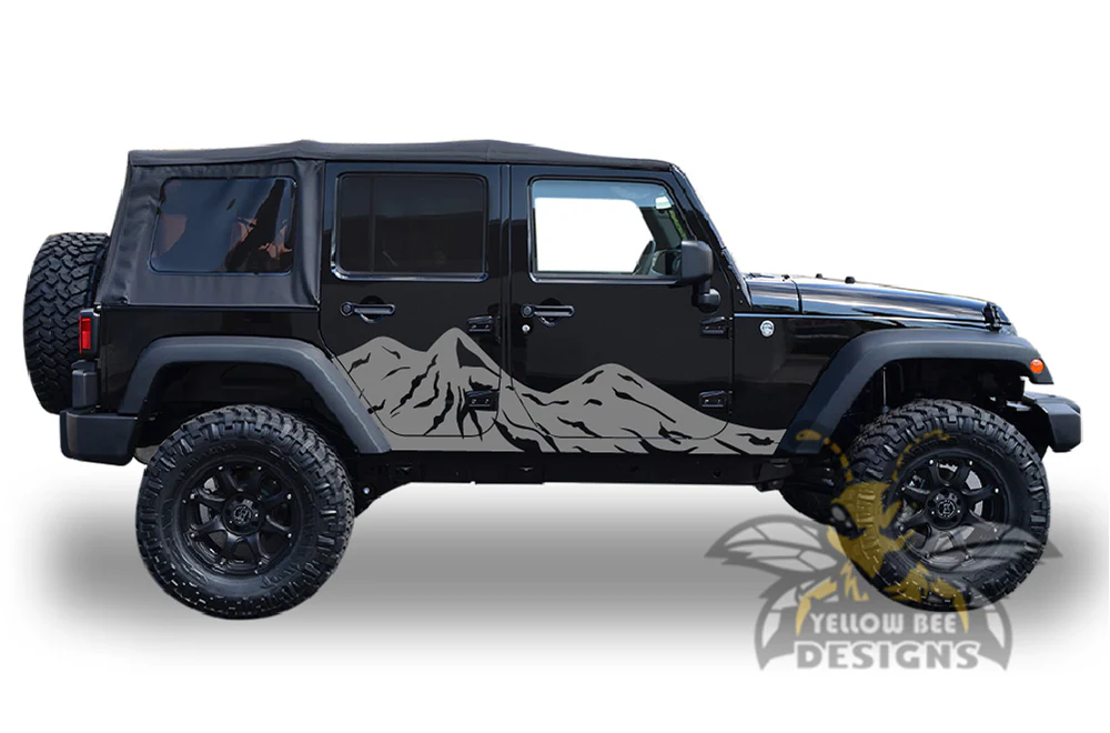 Big Mountains Graphics Kit Vinyl Decal Compatible with Jeep Wrangler - Image 3