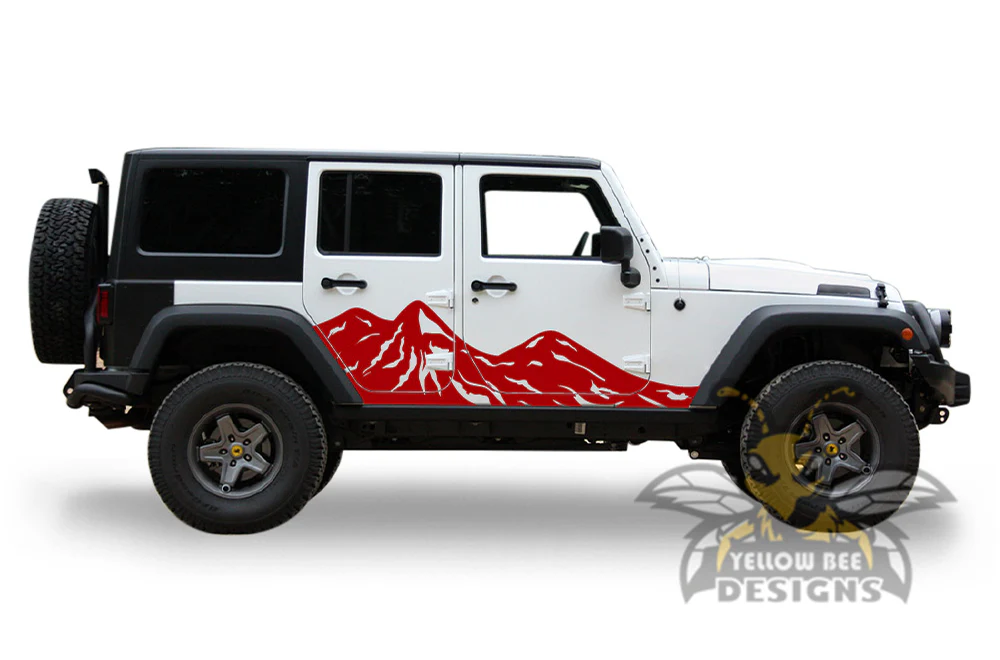 Big Mountains Graphics Kit Vinyl Decal Compatible with Jeep Wrangler - Image 4
