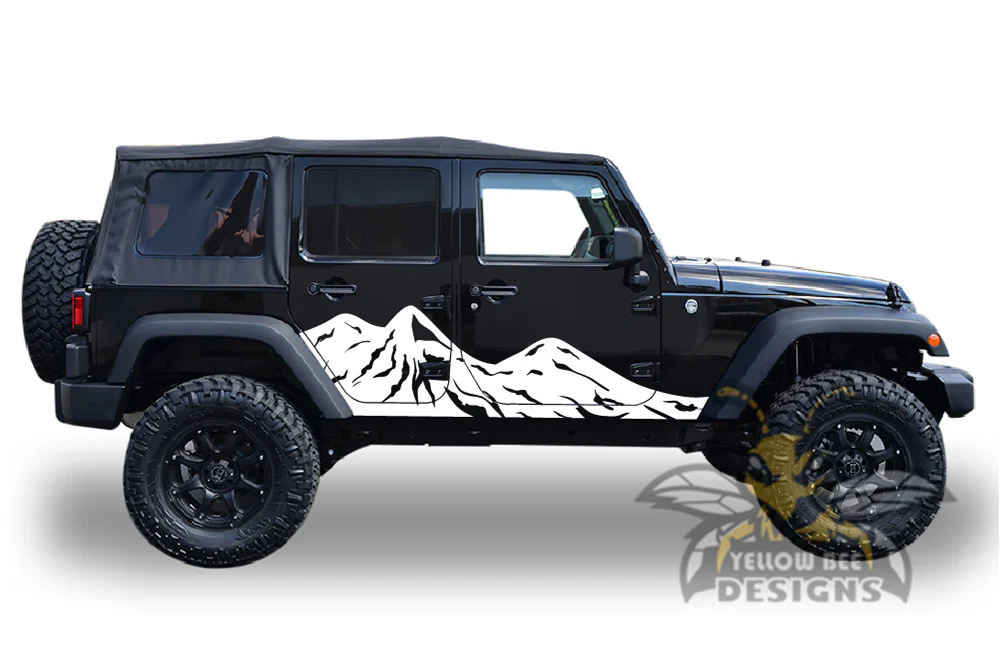Big Mountains Graphics Kit Vinyl Decal Compatible with Jeep Wrangler - Image 5
