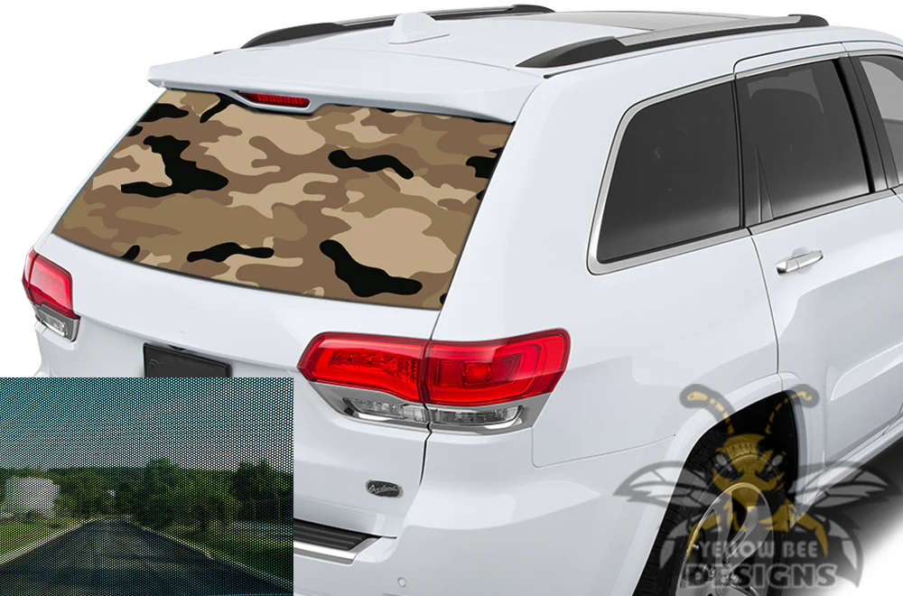 Brown Army Window Perforated Decals Compatible with Jeep Grand Cherokee - Image 2