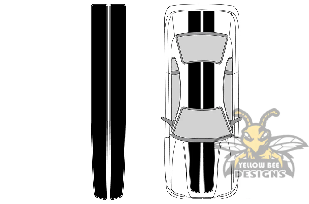 Car or Truck Decals Universal Vinyl EZ Rally Racing Stripes - Image 3