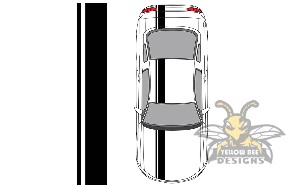 Car or Truck Decals Universal Vinyl Single Offset Racing Stripes
