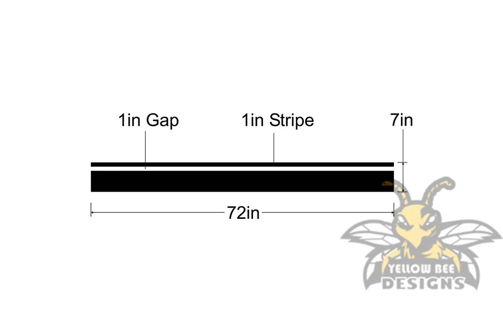 Car or Truck Decals Universal Vinyl Single Offset Racing Stripes - Image 2
