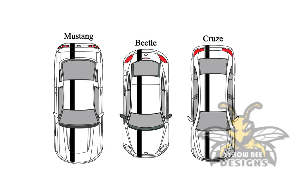 Car or Truck Decals Universal Vinyl Single Offset Racing Stripes - Image 4