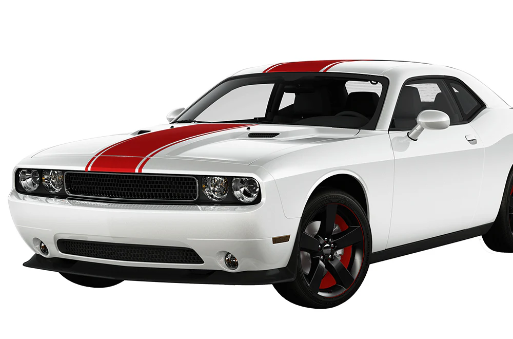 Center Line Rally Stripes Graphics Vinyl Decal Compatible with Dodge Challenger