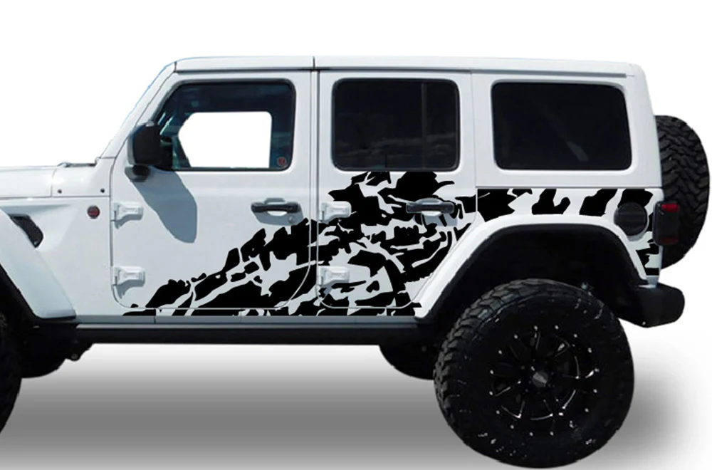 Chaos Graphics Kit Vinyl Decal Compatible with Jeep JL Wrangler 4 Door 2018-Present