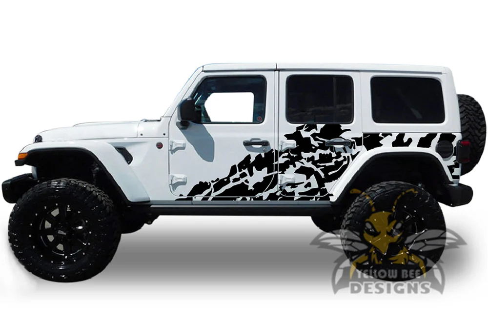 Chaos Graphics Kit Vinyl Decal Compatible with Jeep JL Wrangler 4 Door 2018-Present - Image 2