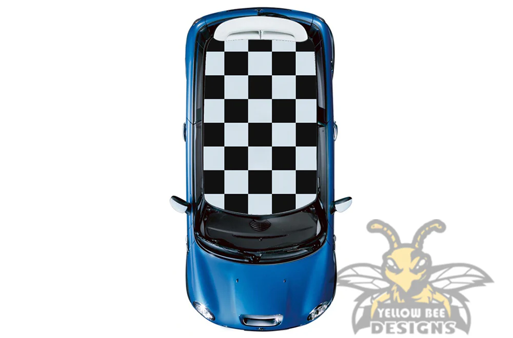 Chessboard Roof Vinyl Graphics Stickers Decals Compatible with Mini Cooper - Image 2