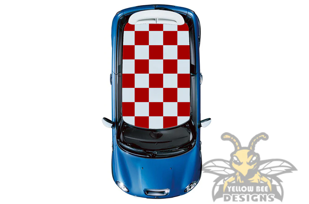 Chessboard Roof Vinyl Graphics Stickers Decals Compatible with Mini Cooper - Image 3