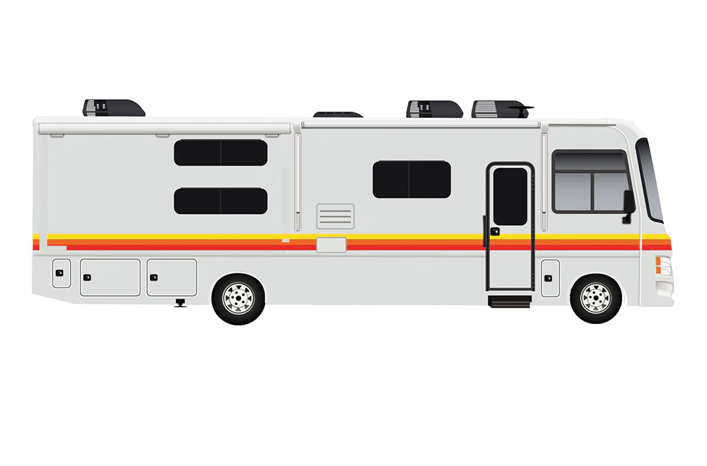 Class A Motor Home Red Orange Yellow Retro Stripes Decals, rv Graphics Vinyl Kits