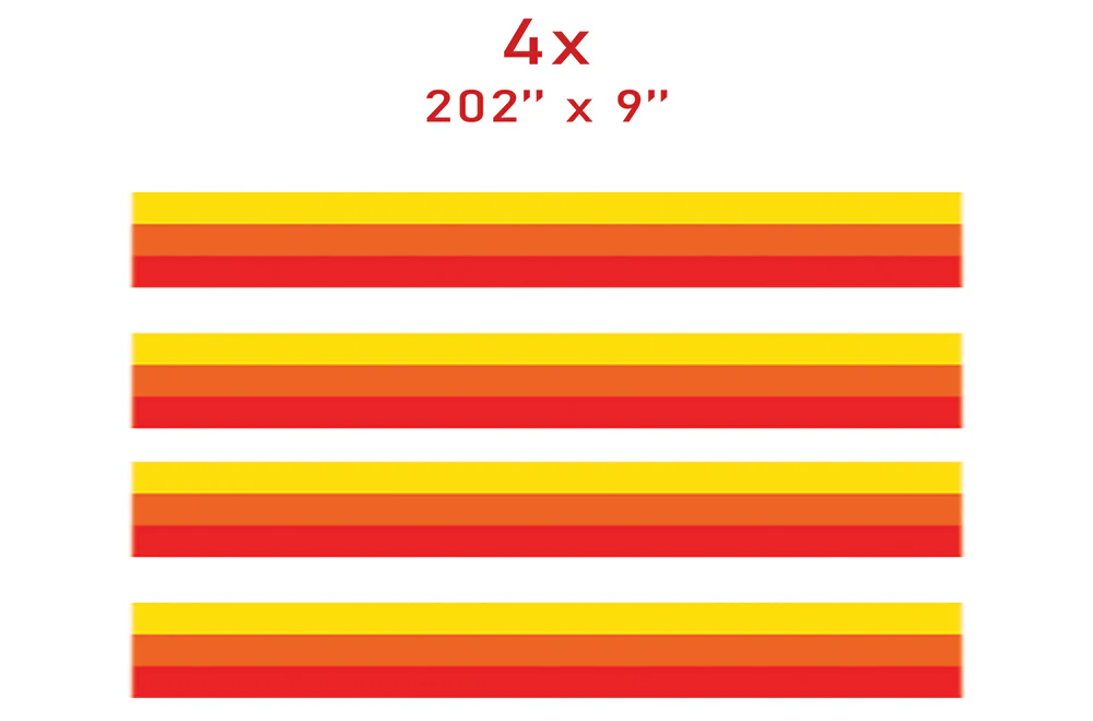Class A Motor Home Red Orange Yellow Retro Stripes Decals, rv Graphics Vinyl Kits - Image 4