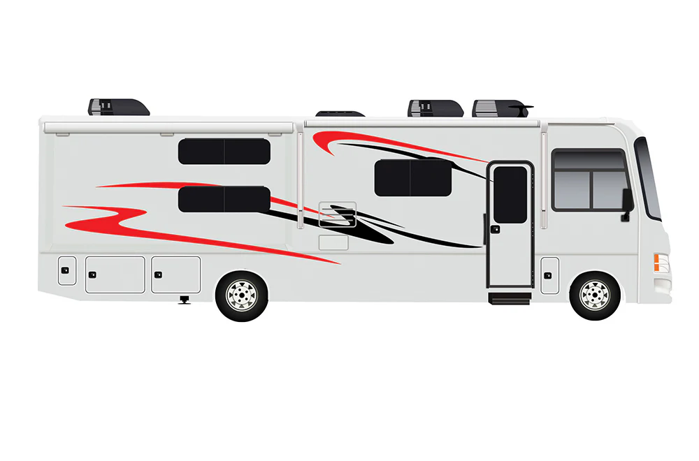 Class A MotorHome Decals, rv Graphics Vinyl Kits Red-Black