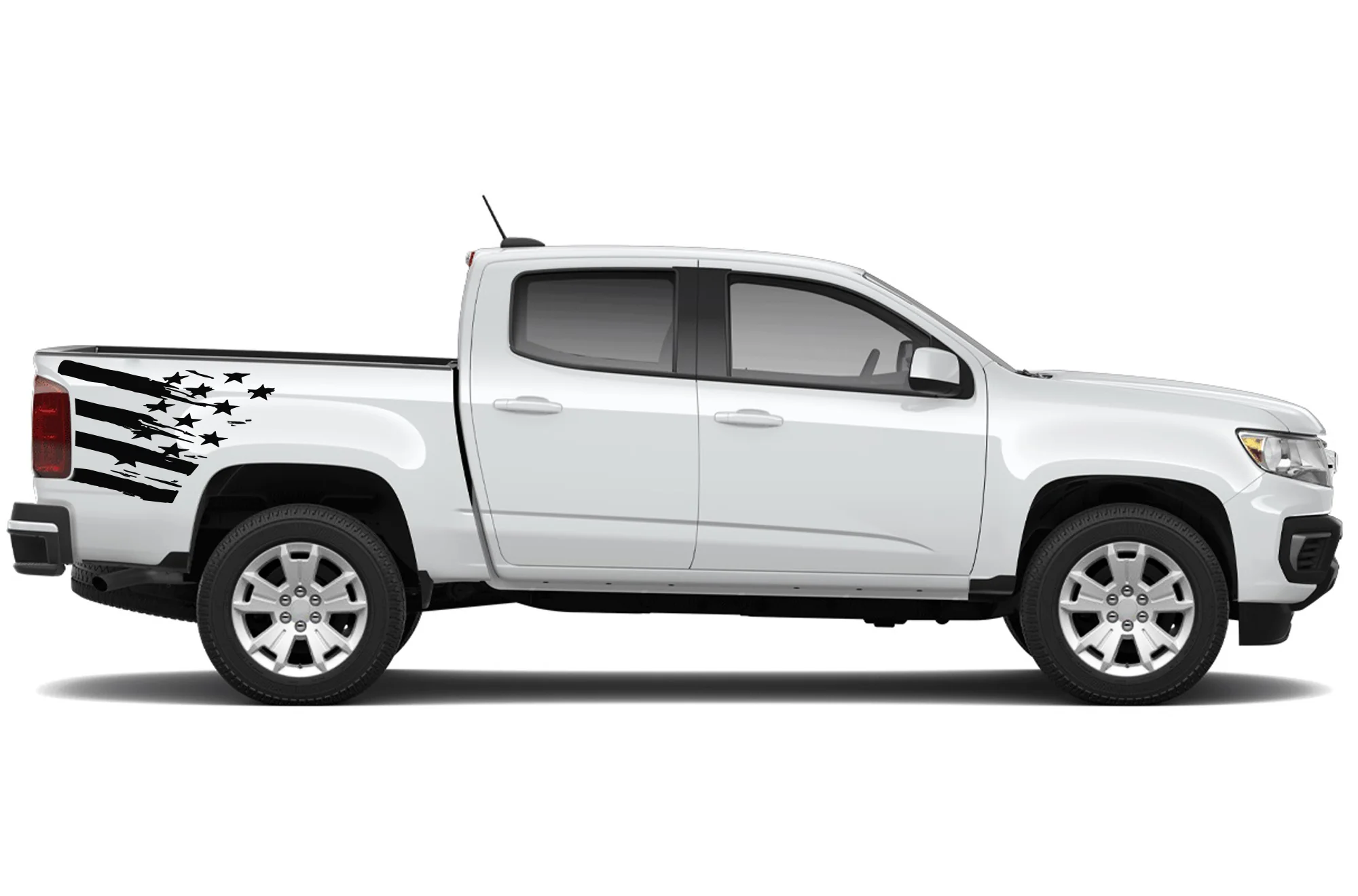 US Bed Graphics Vinyl Decals Compatible with Chevrolet Colorado Crew Cab