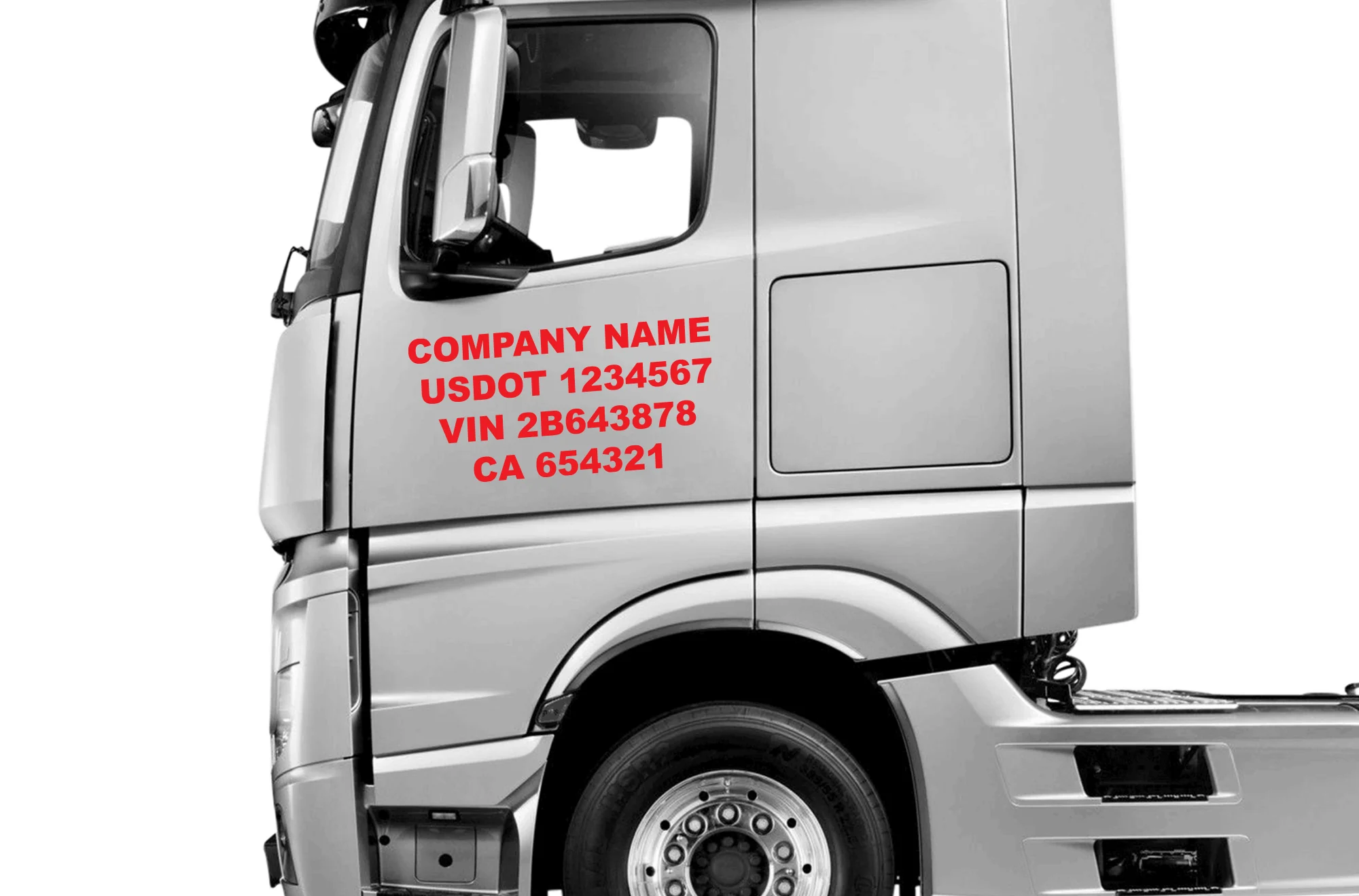 Company Name and Three Regulation Truck Decals, 2 Set (Great for USDOT)