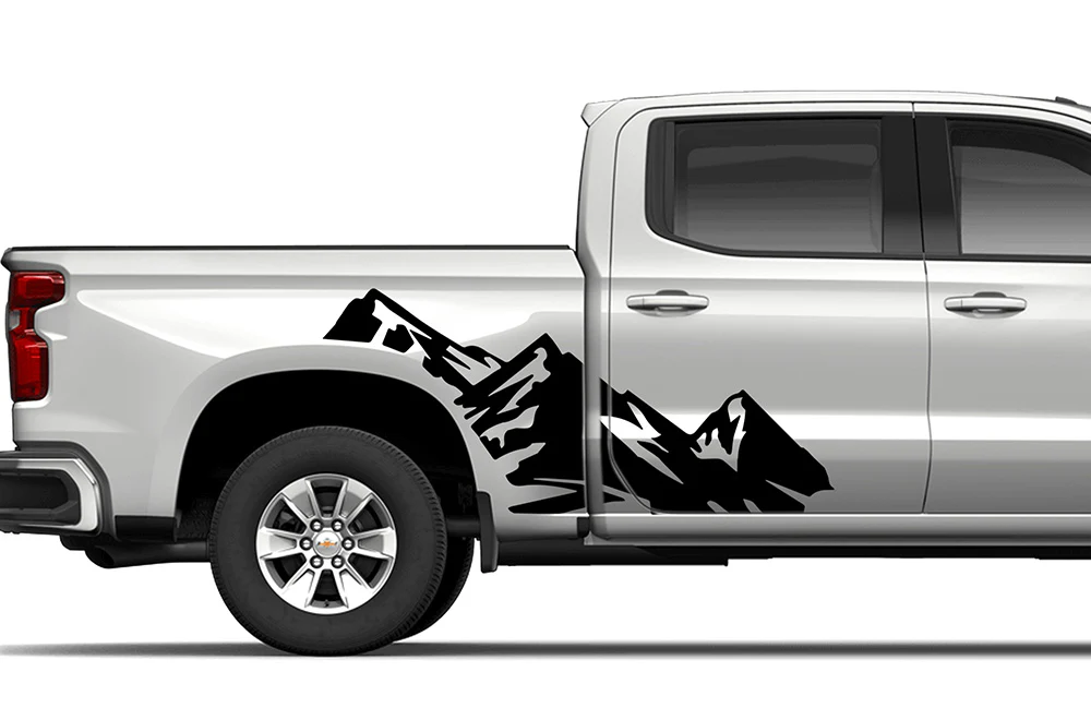 Adventure Mountain Door Graphics Vinyl Decals Compatible with Chevrolet Silverado 1500