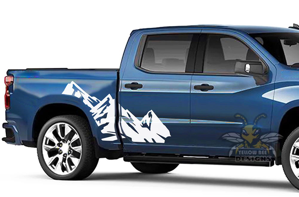Adventure Mountain Door Graphics Vinyl Decals Compatible with Chevrolet Silverado 1500 - Image 3