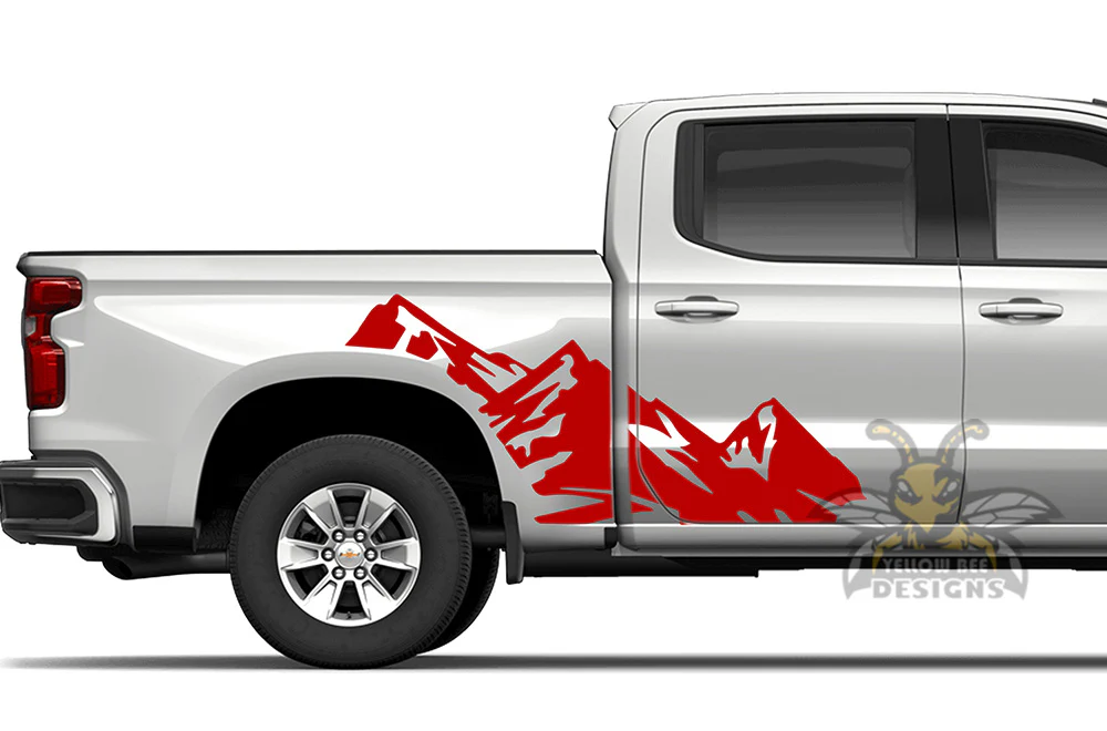 Adventure Mountain Door Graphics Vinyl Decals Compatible with Chevrolet Silverado 1500 - Image 4