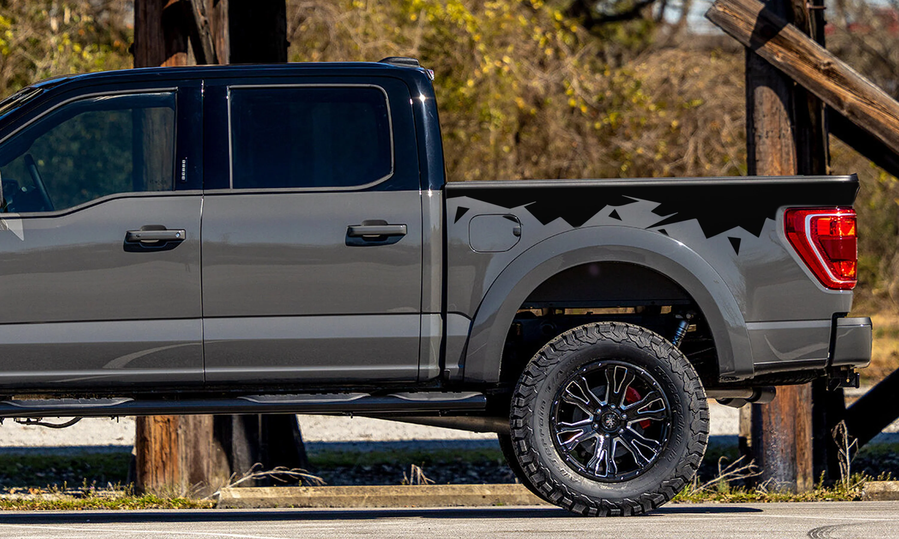 Cracks Bed Side Vinyl Graphics Decals Compatible with Ford F150 - Image 2