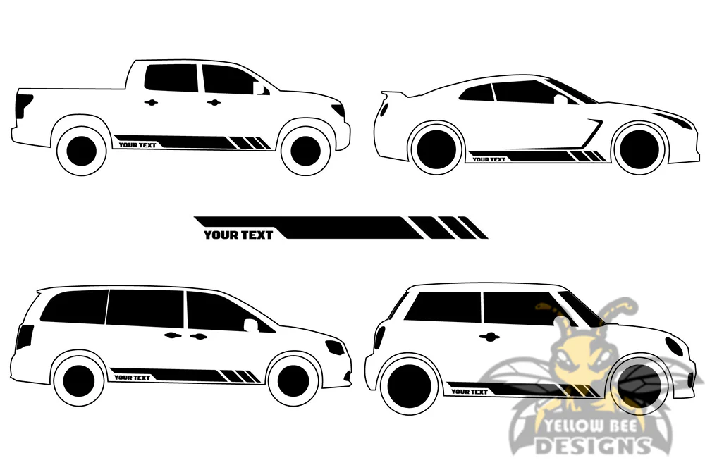 Custom Lower Rocket Stripes Graphics Vinyl Decals