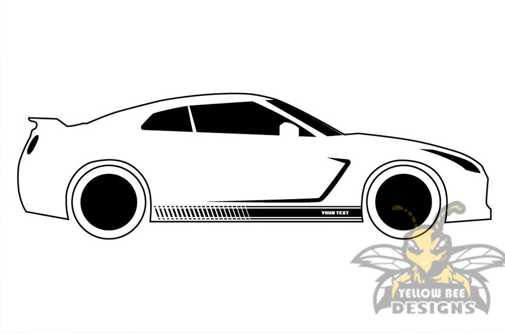 Custom Lower Stripes Graphics Vinyl Decals Compatible with Honda Civic - Image 2