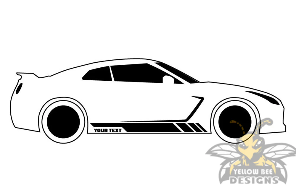 Custom Rocket Stripes Graphics Vinyl Decals Compatible with Honda Civic - Image 2