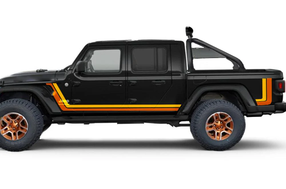 Customize side Jeep JT Gladiator 4 Door Scrambler Retro Stripes for JT Gladiator