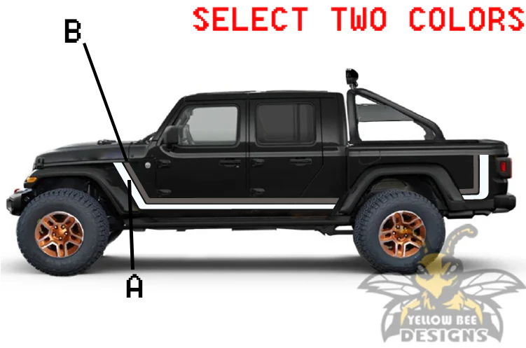 Customize side Jeep JT Gladiator 4 Door Scrambler Retro Stripes for JT Gladiator - Image 2
