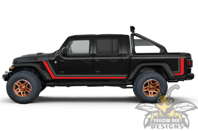 Customize side Jeep JT Gladiator 4 Door Scrambler Retro Stripes for JT Gladiator - Image 5