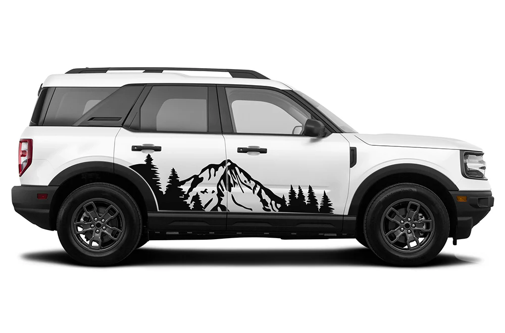 Door Adventure Mountains Graphics Vinyl Decals Compatible with Ford Bronco Sport