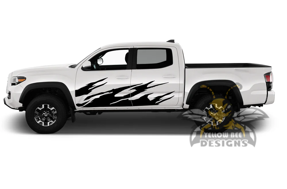 Door Fire Graphics Decals Vinyl Compatible with Toyota Tacoma Double Cab - Image 2