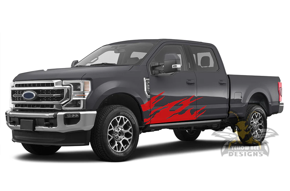 Door Fire Side Graphics Vinyl Decals Compatible with Ford F250 - Image 2