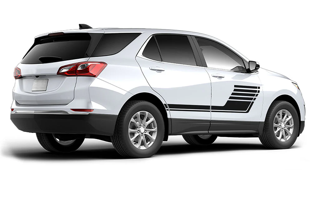 Door Hockey Stripes Graphics Vinyl Decals Compatible with Chevrolet Equinox