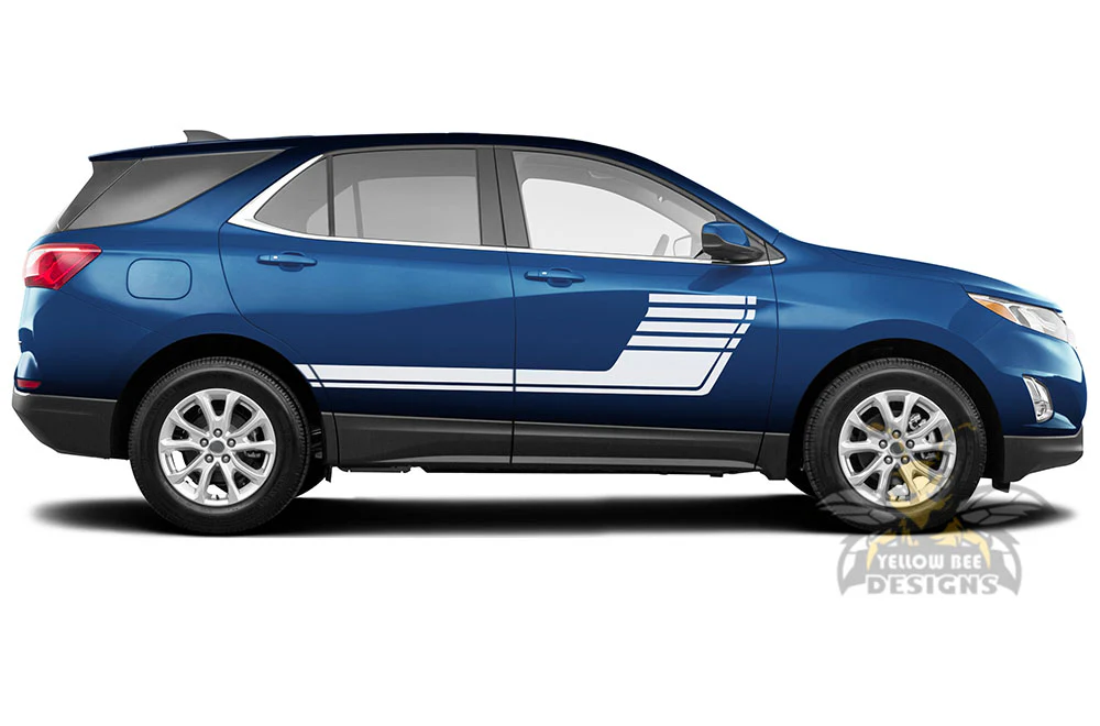 Door Hockey Stripes Graphics Vinyl Decals Compatible with Chevrolet Equinox - Image 2