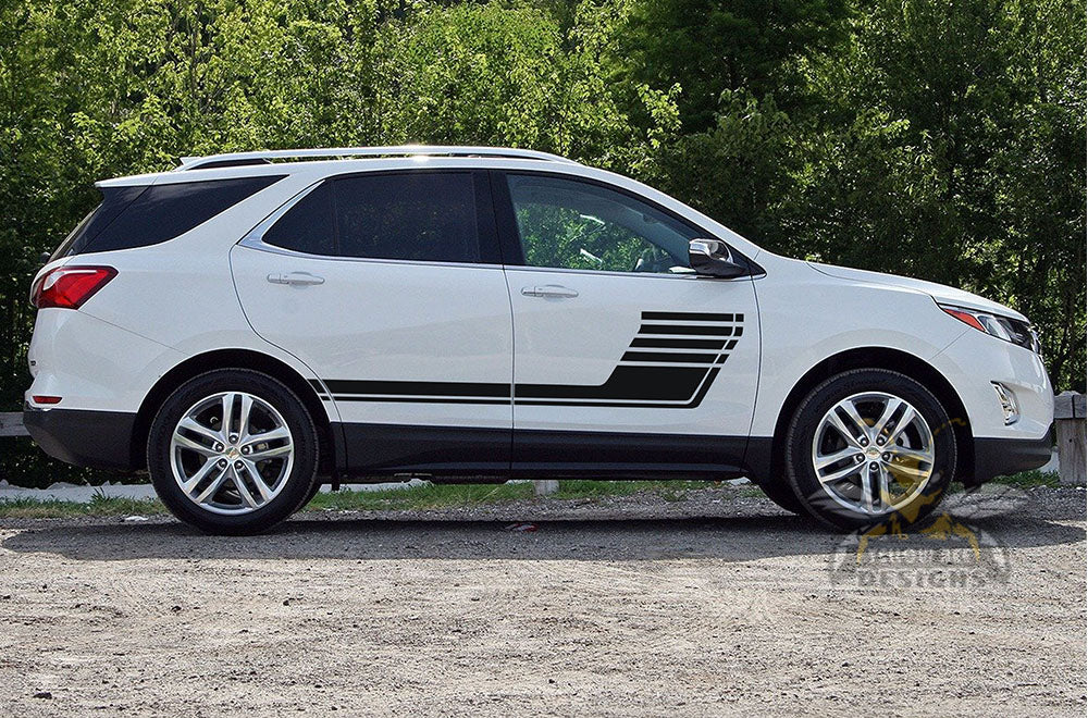 Door Hockey Stripes Graphics Vinyl Decals Compatible with Chevrolet Equinox - Image 4