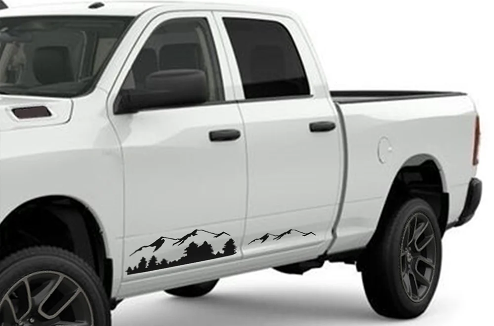 Door Mountains Graphics Kit Vinyl Decals Compatible with Dodge Ram 2500 Crew Cab