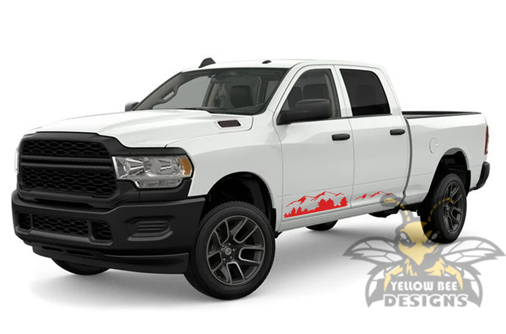 Door Mountains Graphics Kit Vinyl Decals Compatible with Dodge Ram 2500 Crew Cab - Image 3