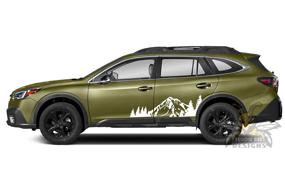 Door Mountains Trees Graphics Vinyl Decals Compatible with Subaru Outback - Image 2