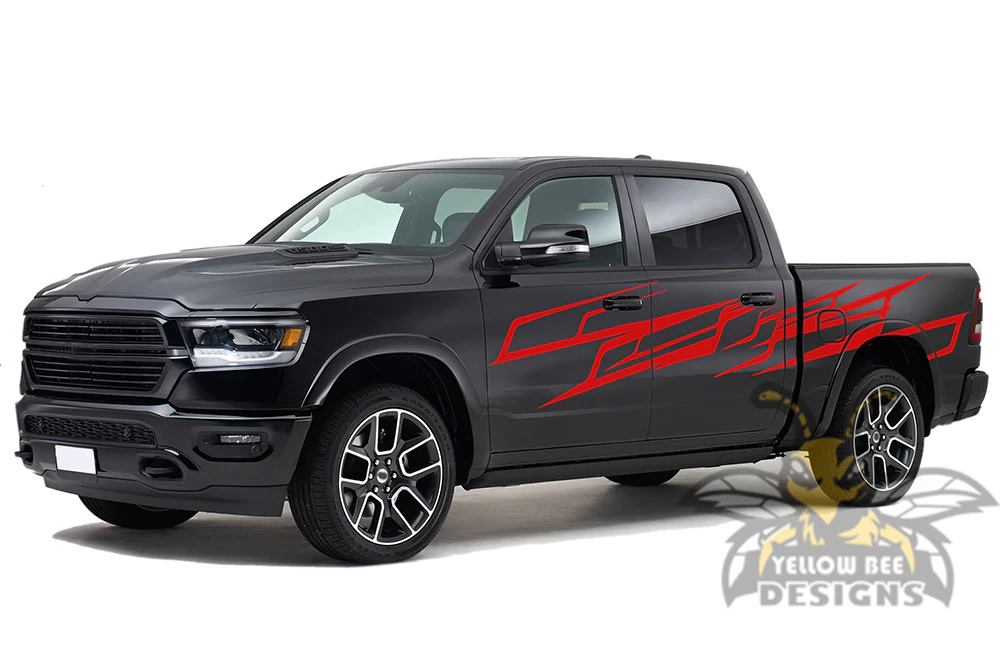 Door side Graphics Kit Vinyl Decal Compatible with Dodge Ram Crew Cab 1500 - Image 3