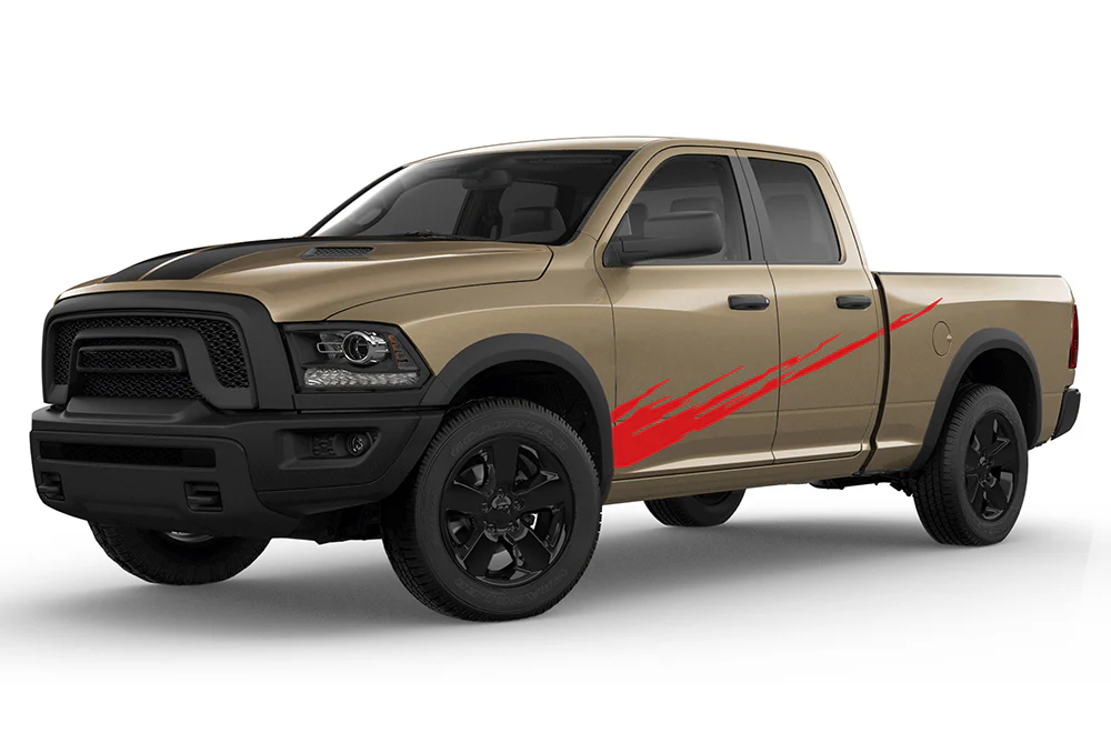 Door Splash Graphics Kit Vinyl Decals Compatible with Dodge Ram 1500 Quad Cab - Image 4