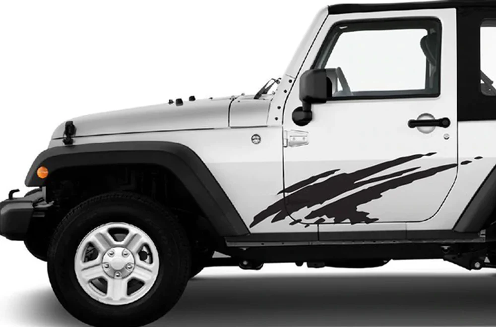 Door Splash Graphics Vinyl Decals Compatible with Jeep JK Wrangler 2007-2018