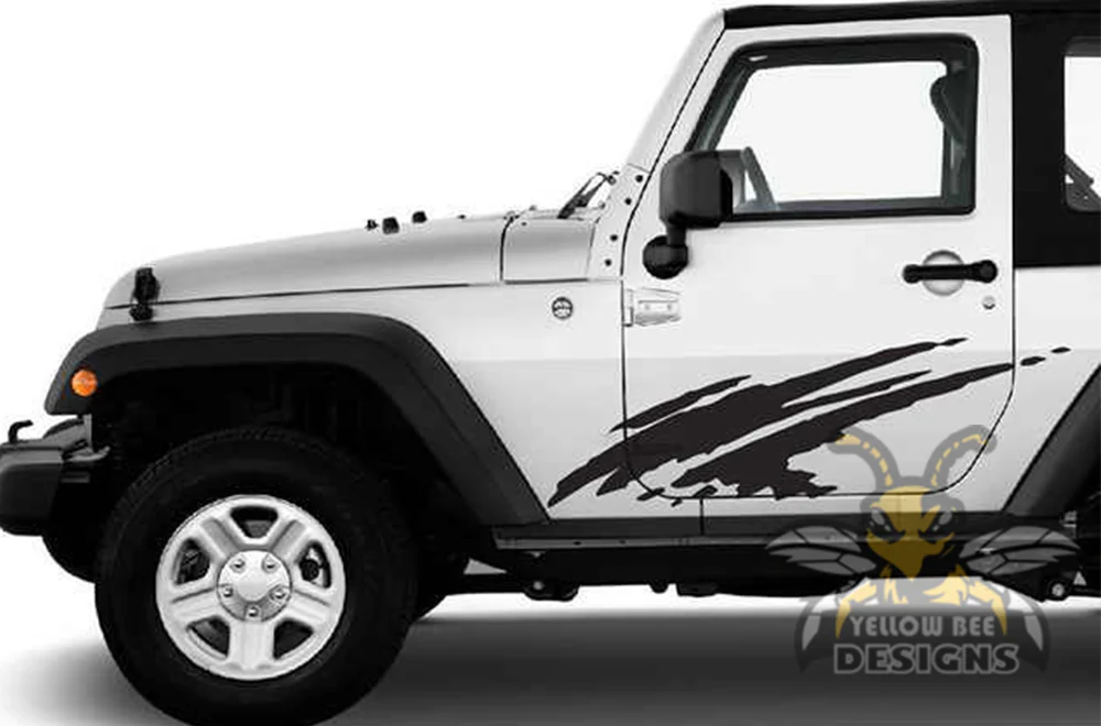 Door Splash Graphics Vinyl Decals Compatible with Jeep Wrangler - Image 2