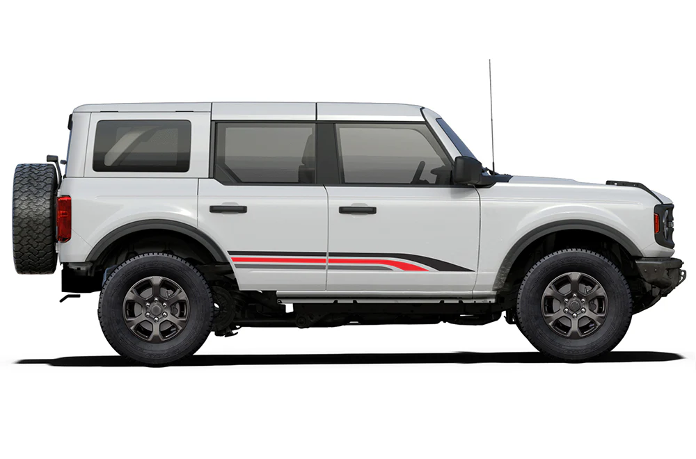 Door Triple Stripes Dark Retro Graphics Decals Compatible with Ford Bronco